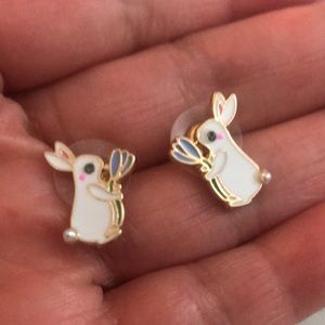 🌸NEW🌸 Lauren Conrad Bunny Flower Pearl Tail Earrings